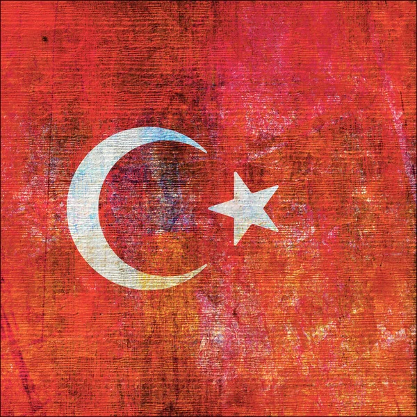 Tyrkisk flag i Grunge Style - Stock-foto