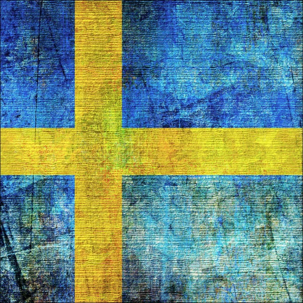 スウェーデン国旗のグランジスタイル — ストック写真
