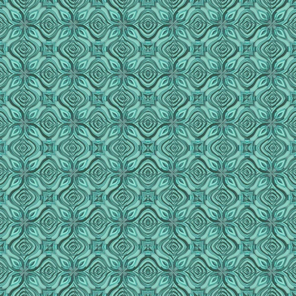 Teal caleidoscopio estilo ornamento patrón —  Fotos de Stock