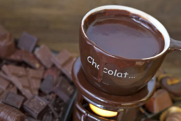 Tatlı Sin Sıcak Çikolata Fondü — Stok fotoğraf