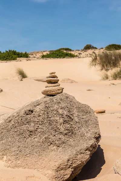 Spanya Nın Güneyinde Endülüs Issız Bir Plajda Taş Carin — Stok fotoğraf