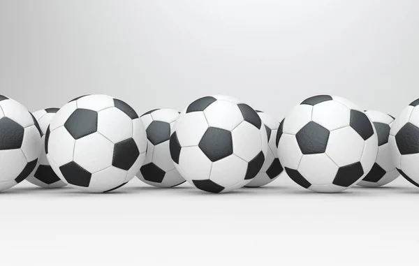 Balones Cuero Clásicos Sobre Fondo Blanco — Foto de Stock