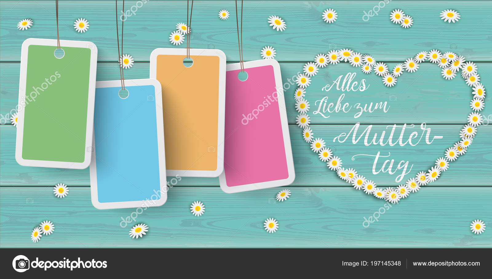 German Text Alles Gute Zum Muttertag Translate Happy Mothers Day Stock