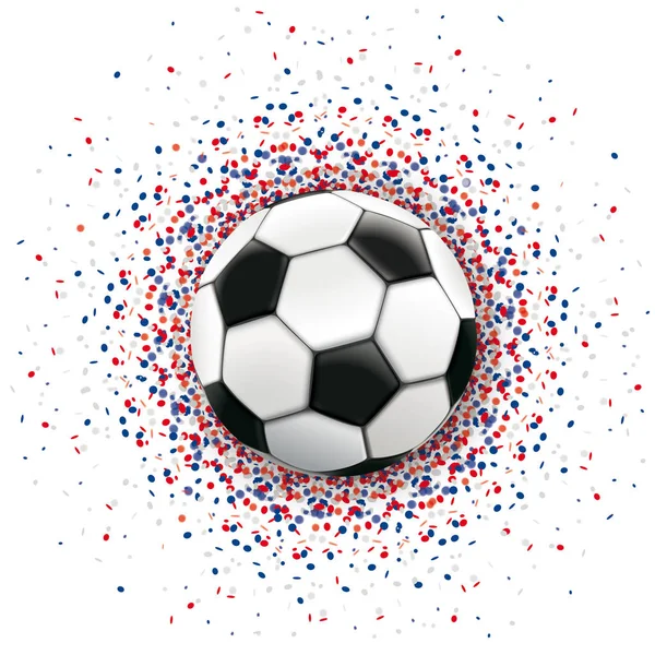 Fútbol Con Confeti Colorido Sobre Fondo Blanco — Archivo Imágenes Vectoriales
