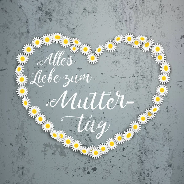 Testo Tedesco Alles Liebe Zum Muttertag Tradurre Happy Mothers Day — Vettoriale Stock