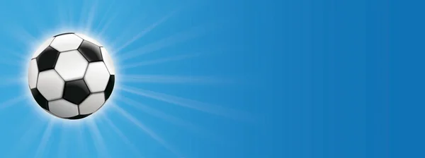 青空に太陽光線と古典的なサッカー — ストックベクタ