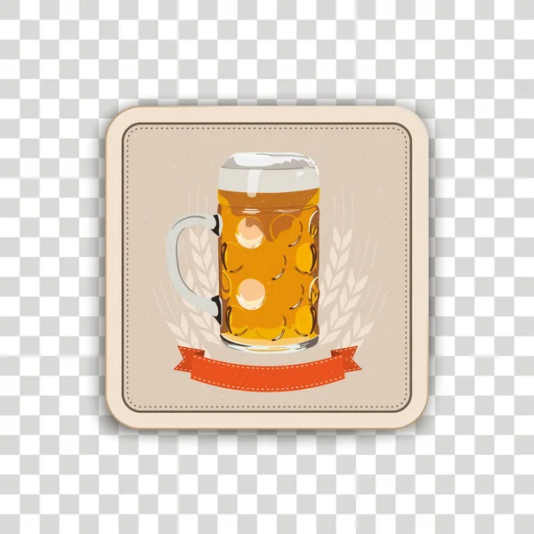 Coaster Cerveja Fundo Quadriculado — Vetor de Stock