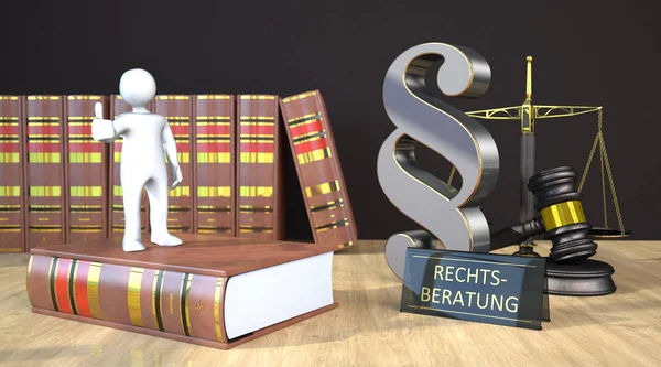 German Text Rechtsberatung Translate Legal Advice — Stock Photo, Image