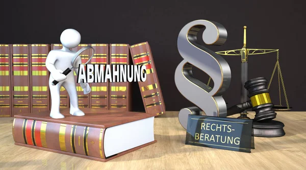 Німецький Текст Abmahnung Arbeitsrecht Перекласти Попередження Закон Поради — стокове фото