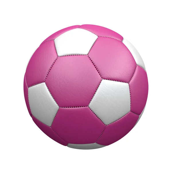 Pink Leather Football White Background — Stock Photo, Image