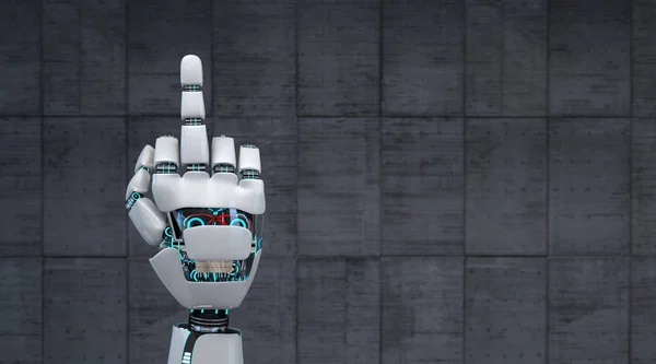 Roboterfinger Auf Betongrund — Stockfoto