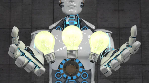 White Robot Bulbs Lighting — Stock Photo, Image