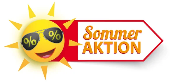 German Text Sommer Aktion Translate Summer Sale — Stock Vector