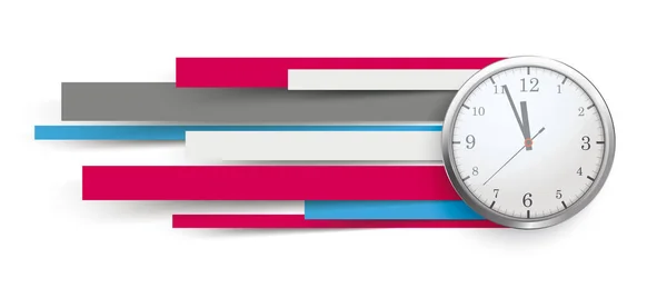 Horloge Typique Avec Des Lignes Papier Colorées — Image vectorielle