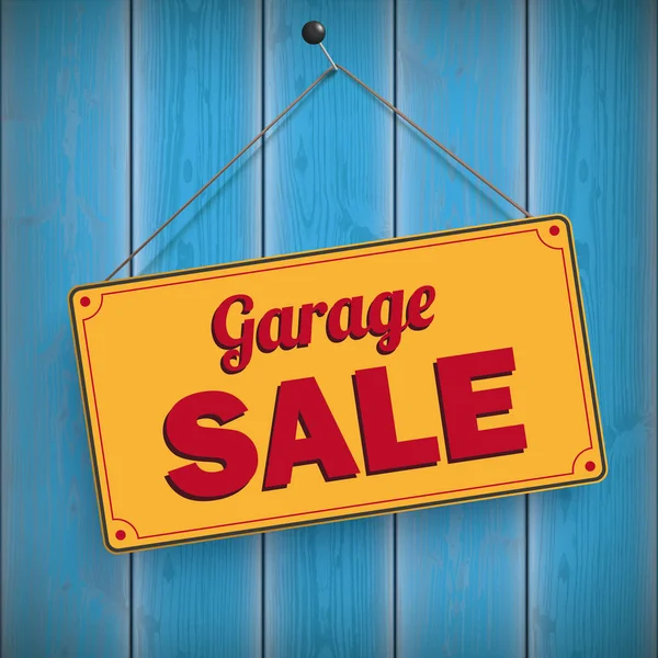 Sign Text Garage Sale Wooden Board — Stock Vector