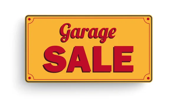 Orange Sign Text Garage Sale — Stock Vector