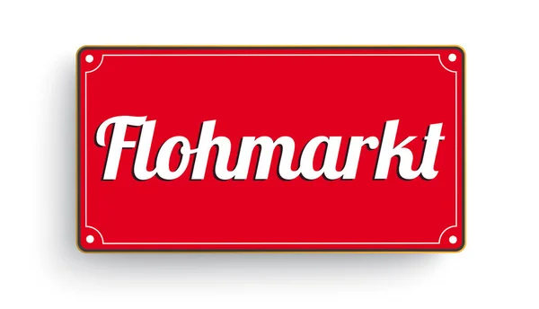 German Text Flohmarkt Translate Garage Sale — Stock Vector