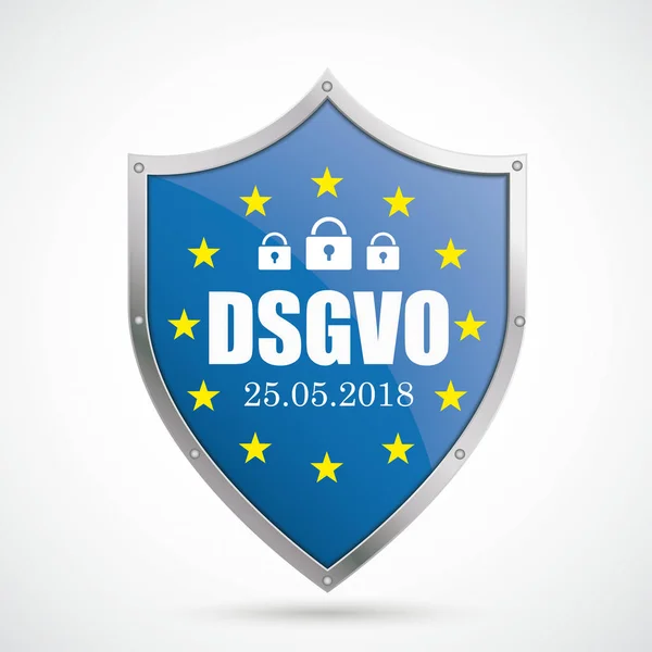 Tyska Texten Dsgvo Översätta Dataskyddsförordningen — Stock vektor
