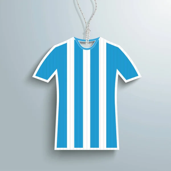Pegatina Precio Colgante Blanco Azul Forma Camiseta Sobre Fondo Gris — Archivo Imágenes Vectoriales