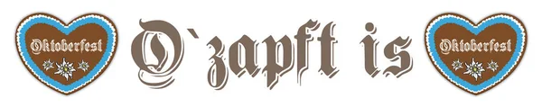 Tekst Niemiecki Ozapft Jest Tłumaczenie Dotknij Oktoberfest — Wektor stockowy