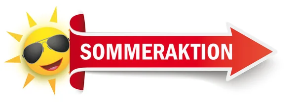 German Text Sommeraktion Translate Summer Sale — Stock Vector