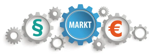 Tekst Niemiecki Markt Tłumaczenie Rynku — Wektor stockowy