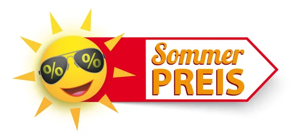 Tekst Niemiecki Sommer Preis Tłumaczenie Oferta Letnia — Wektor stockowy