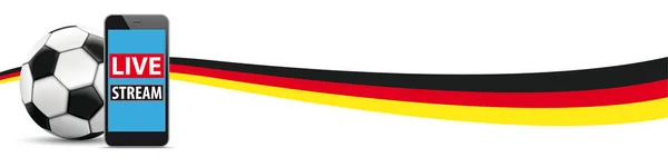 Football Classique Avec Drapeau Allemand Smartphone Sur Fond Blanc — Image vectorielle