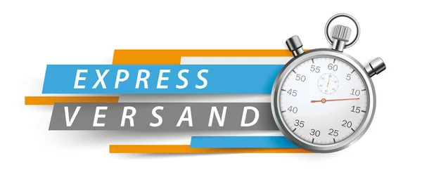 Testo Tedesco Express Versand Tradurre Express Delivery — Vettoriale Stock