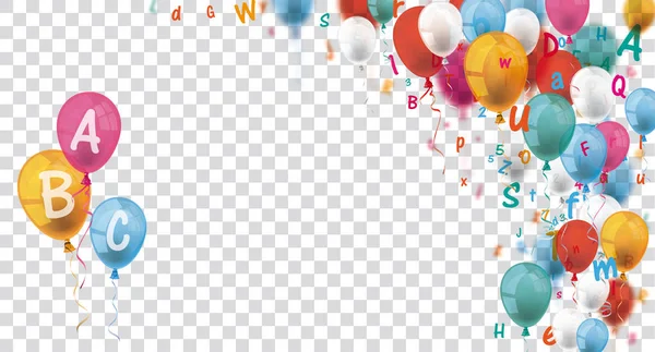 Ballons Colorés Lettres Sur Fond Vérifié — Image vectorielle