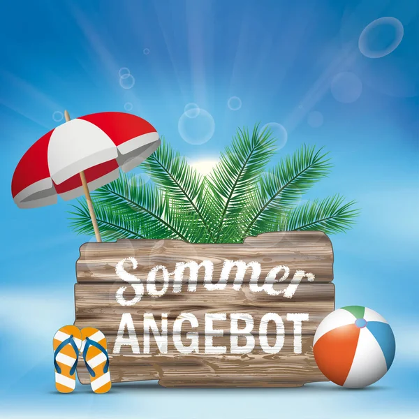 Sommerangebot Übersetzen Sommerangebot — Stockvektor