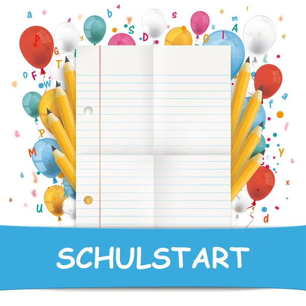 Tekst Van Duitse Schulstart Vertalen Start Van School — Stockvector