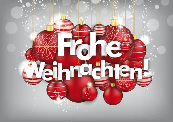 Tekst Niemiecki Frohe Weihnachten Tłumaczenie Wesołych Świąt Pliku Wektor Eps — Wektor stockowy