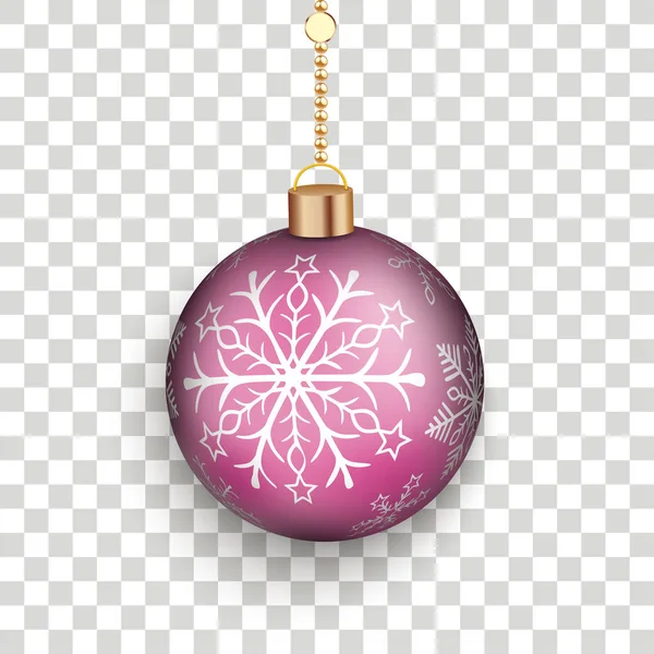 Roze Bauble Geselecteerde Achtergrond Eps Vector Bestand — Stockvector