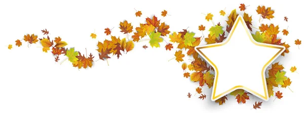 Golden Star Autumn Foliage White Background Eps Vector File — Stock Vector