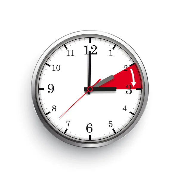 Часы Смены Времени Летнее Время Белом Фоне Векторный Файл Eps — стоковый вектор