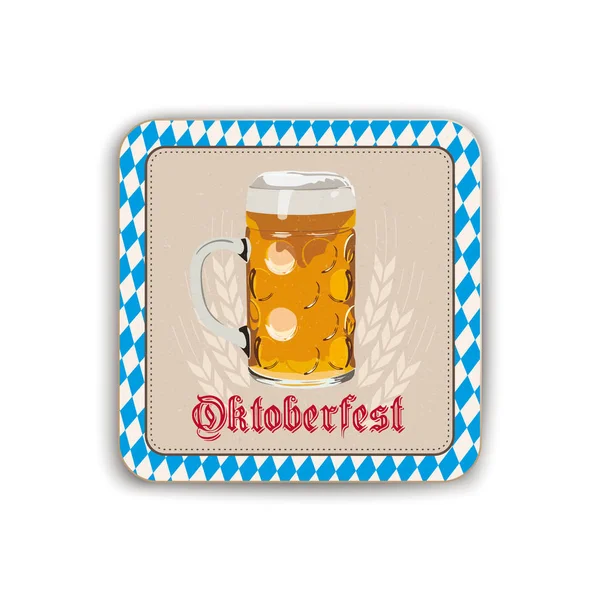 Σουβέρ Μπύρας Oktoberfest Στο Λευκό Φόντο Διανυσματικό Αρχείο Eps — Διανυσματικό Αρχείο