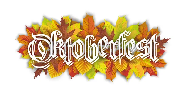 Oktoberfest Header Mit Herbstlaub Eps Vektordatei — Stockvektor