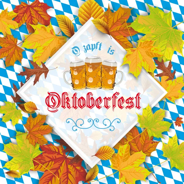 German Text Zapft Oktoberfest Translate Tap Oktoberfest Eps Vector File — Stock Vector