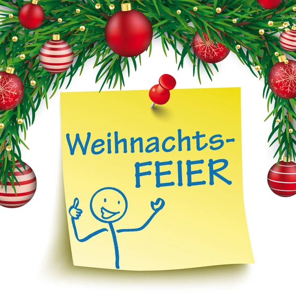Tekst Niemiecki Weihnachtsfeier Tłumaczenie Christmas Party — Wektor stockowy
