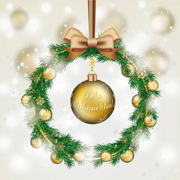 Texte Allemand Frohe Weihnachten Traduire Joyeux Noël — Image vectorielle