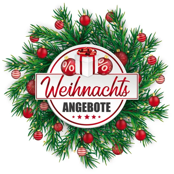 German Text Weihnachtsangebote Translate Christmas Offers — Stock Vector