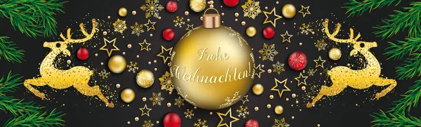 Texte Allemand Frohe Weihnachten Traduire Joyeux Noël — Image vectorielle