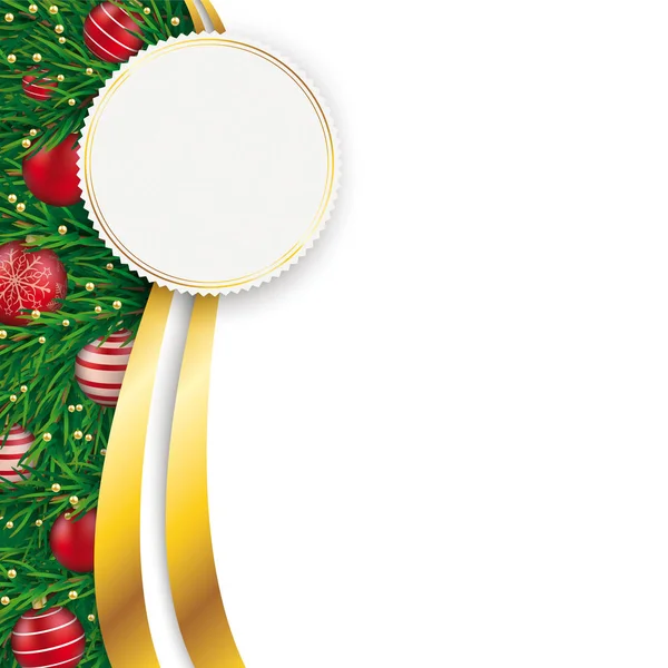 Kerst Folder Met Gouden Embleem Witte Achtergrond — Stockvector