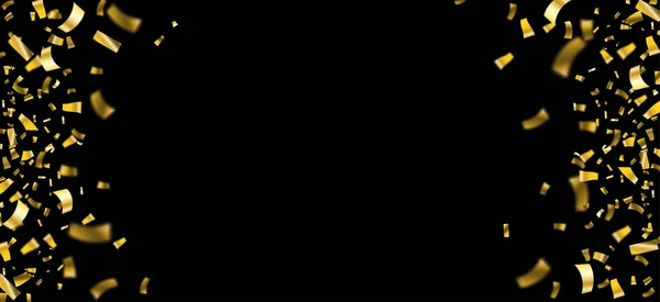 Векторна Ілюстрація Золотого Конфетті Чорному Тлі — стоковий вектор