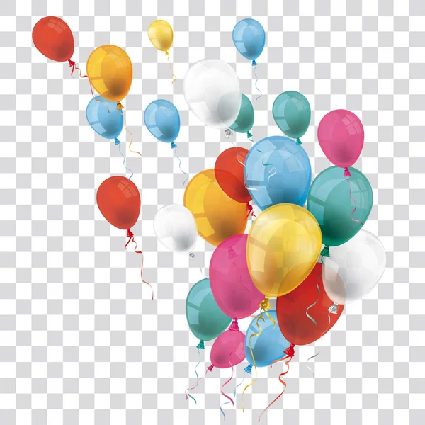 Ballons Colorés Transparents Sur Fond Vérifié Fichier Vectoriel Eps — Image vectorielle