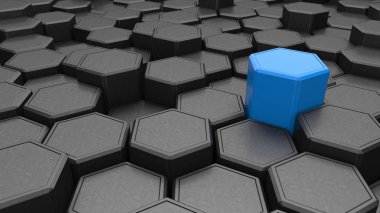 Individuality Blue Hexagon Solid clipart