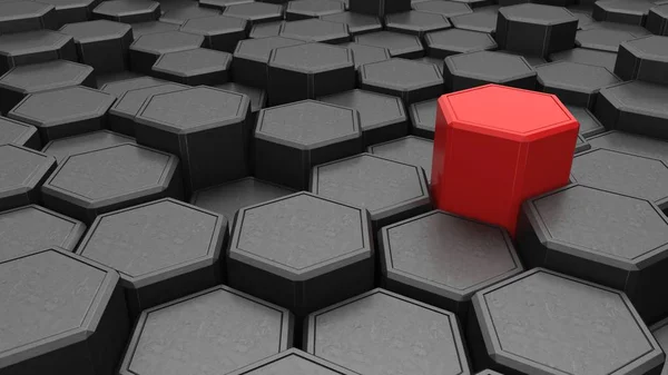 Individuality Red Hexagon Solid — Stock Photo, Image