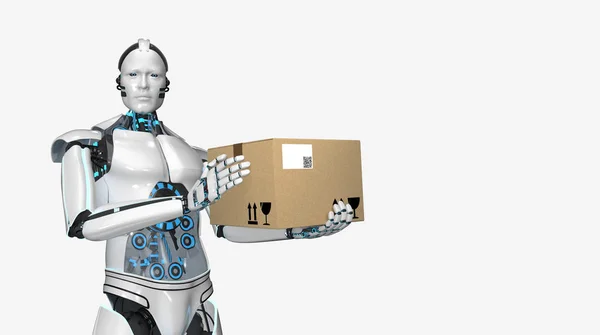 Humanoid Robot csomagolásában — Stock Fotó