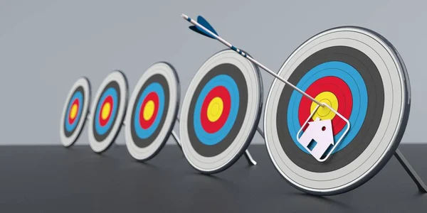 Obiettivi Arrow House Bullseye — Foto Stock